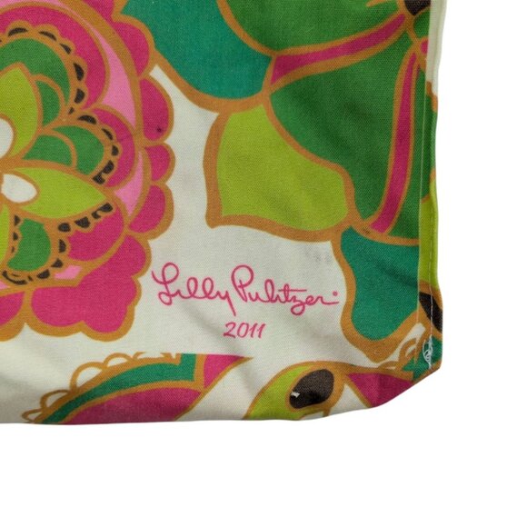 Lilly Pulitzer 2011 Fashions Night Out Tote Bag Multicolor Floral Canvas 11x14 - Picture 5 of 11